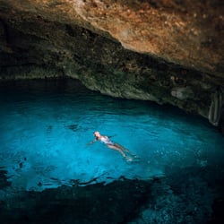 Delphinus cenote rainy day Cancun